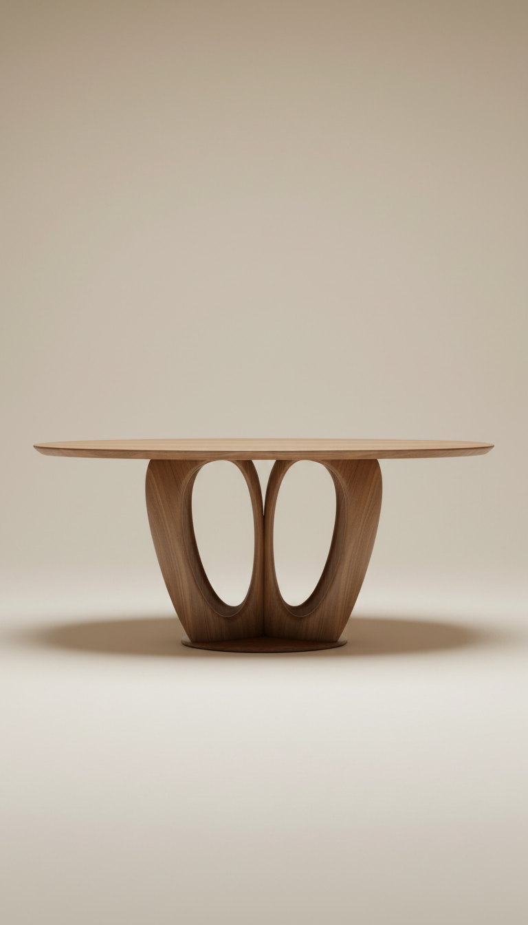 Milano sculpted walnut dining table