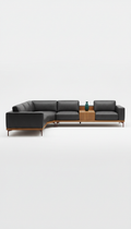 Modular sectional sofa in Italian leather