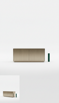 Minimalist sideboard in brushed metal finish