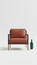 Contemporary lounge chair in European leather