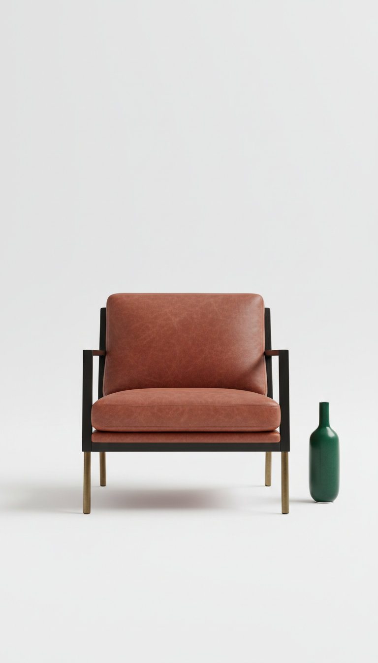 Contemporary lounge chair in European leather