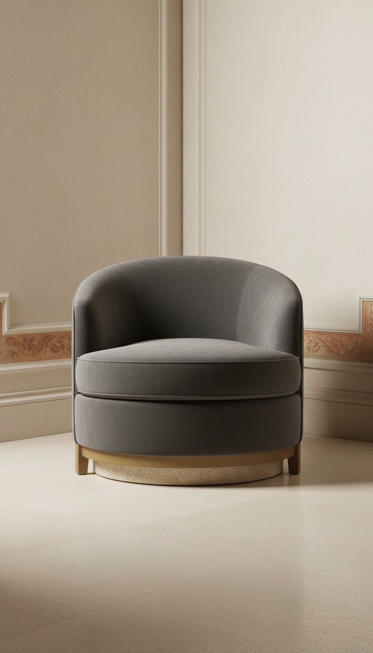 Charcoal velvet accent chair